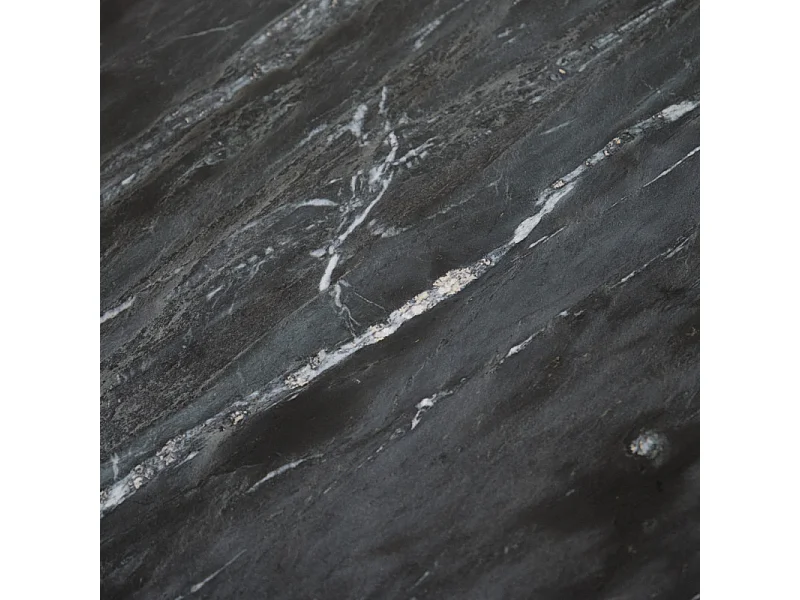 Table basse ronde 90 cm en bois de manguier et marbre noir - OCALA