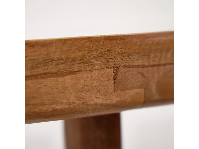 Table basse ronde 90 cm en bois de manguier et marbre noir - OCALA