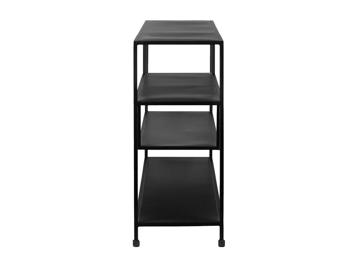 Console 140 cm avec 3 étagères déstructurées en métal noir - PAMELA