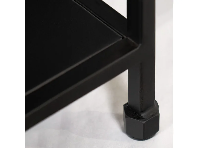 Console 140 cm avec 3 étagères déstructurées en métal noir - PAMELA