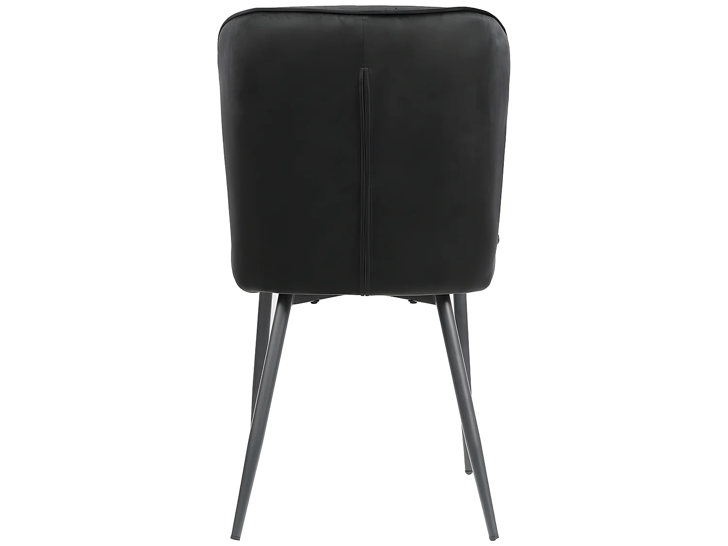 Lot de 6 Chaises rembourrées en velours - structure en métal - Noir