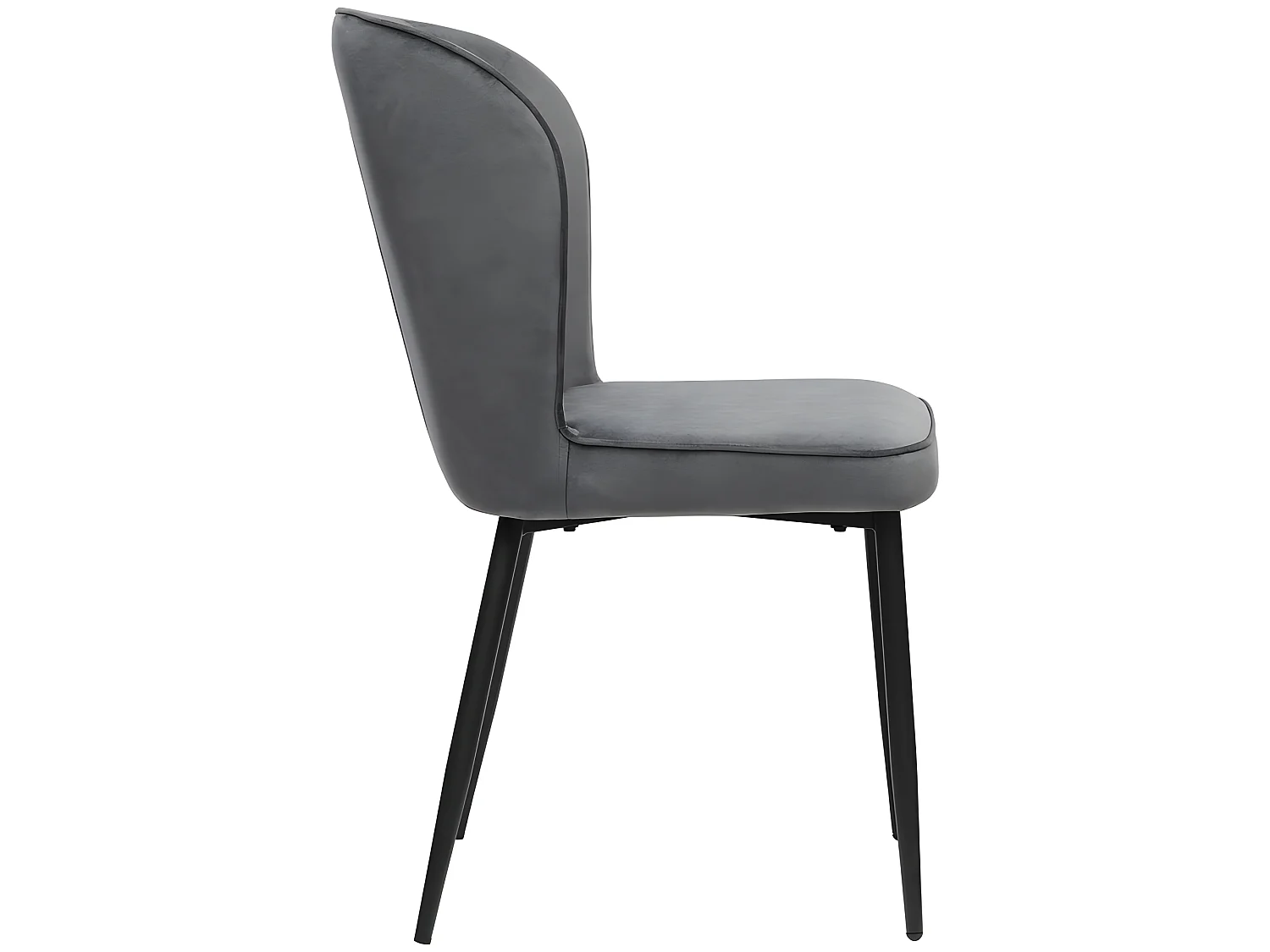 Set di 4 sedie rivestite in velluto - struttura in metallo - Grigio