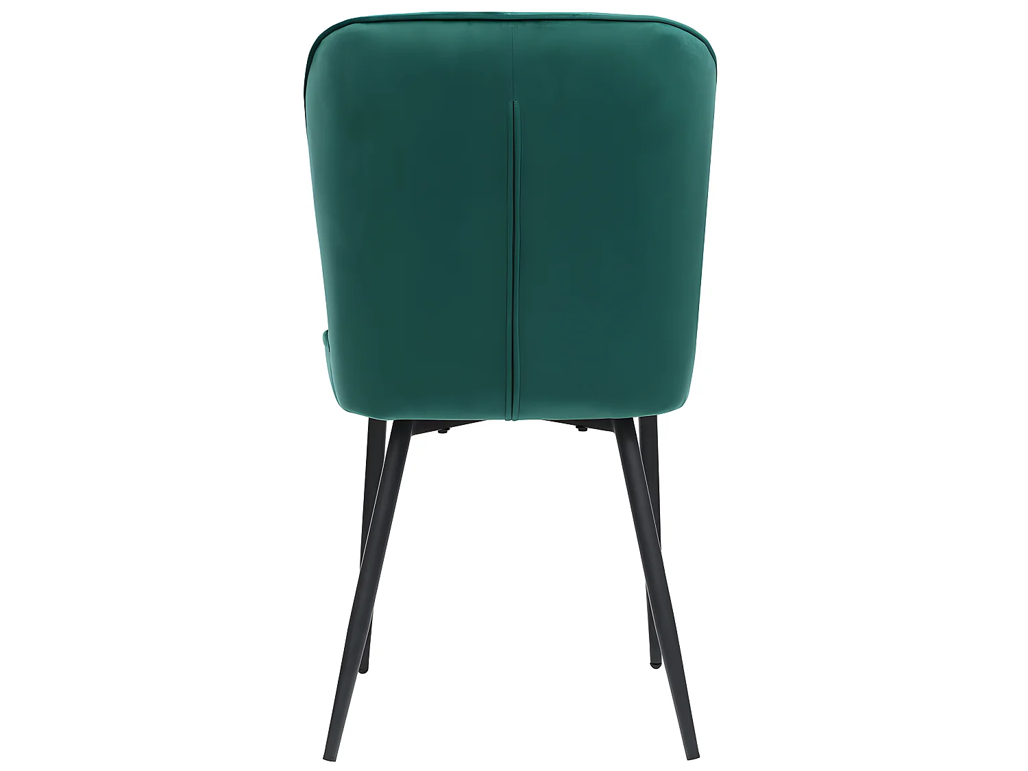 Lot de 2 Chaises rembourrées en velours - structure en métal - Vert