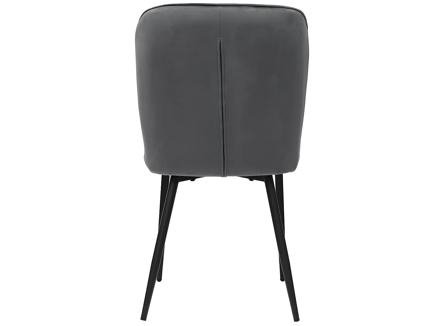 Lot de 2 Chaises rembourrées en velours - structure en métal - Gris