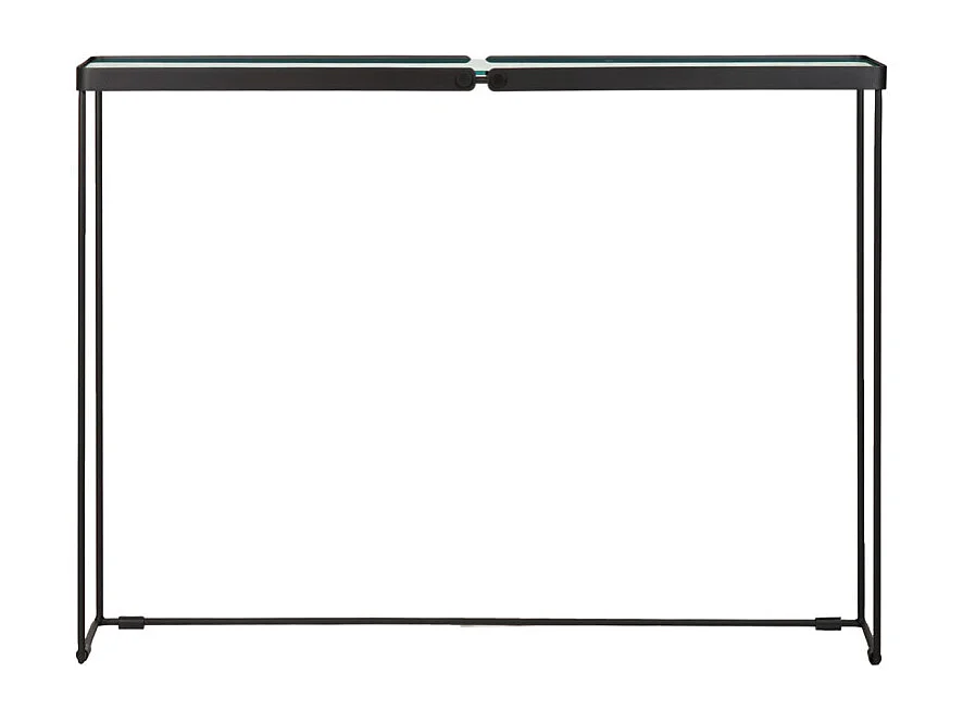 Consoles gigognes métal et verre trempé avec bords arrondis - RACHEL