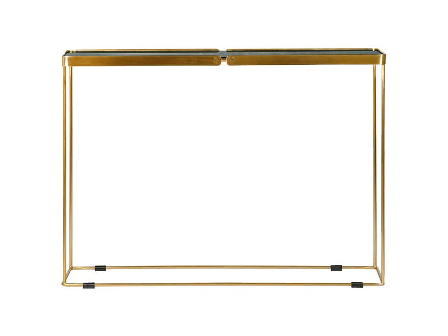 Consoles gigognes métal et verre trempé avec bords arrondis - RACHEL