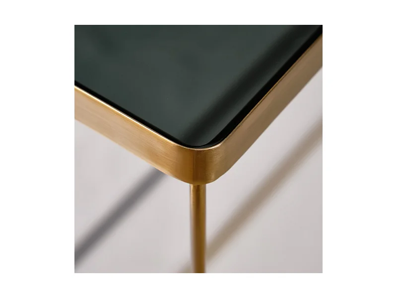 Consoles gigognes métal et verre trempé avec bords arrondis - RACHEL