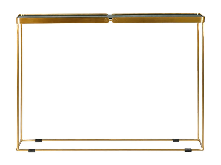 Consoles gigognes métal et verre trempé avec bords arrondis - RACHEL