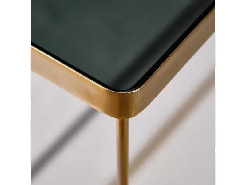 Consoles gigognes métal et verre trempé avec bords arrondis - RACHEL