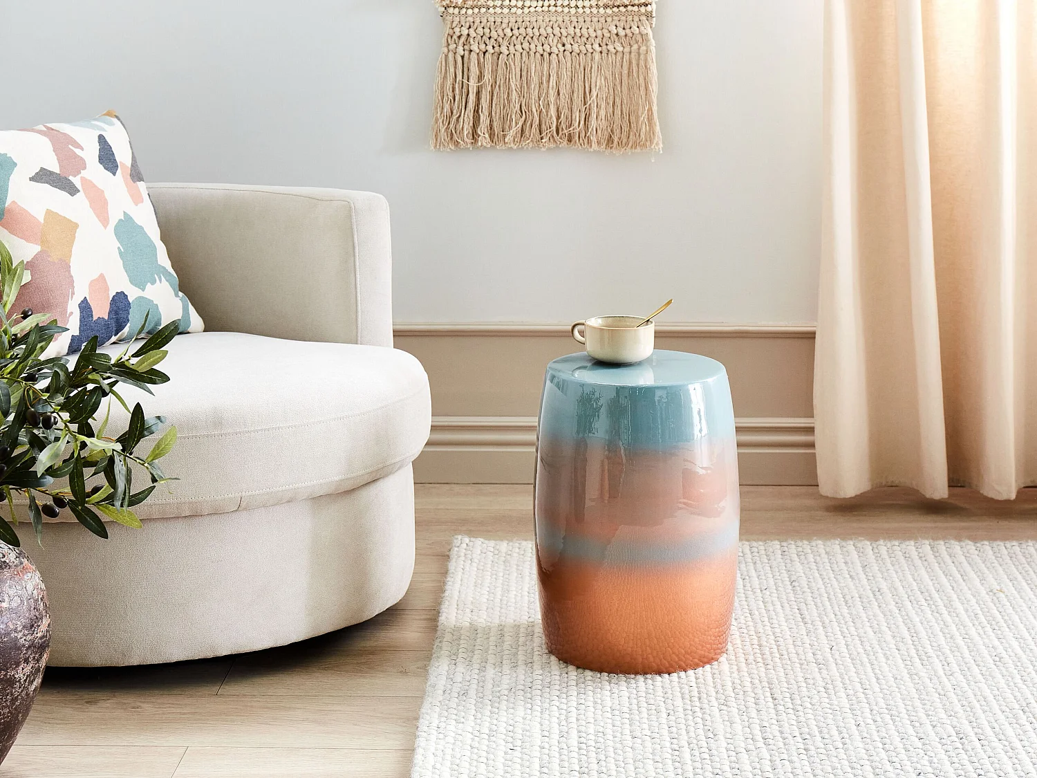 Table d'appoint FRAGUITA Métal Bleu