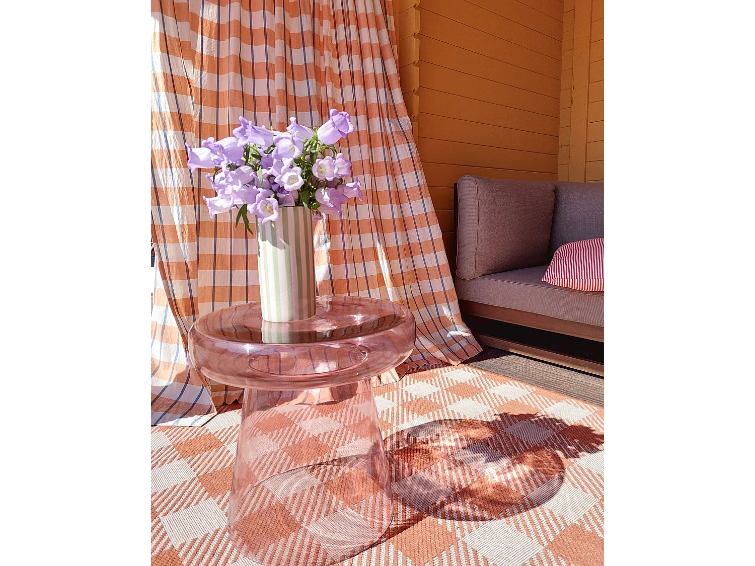 Table d'appoint CALDERA Verre Rouge