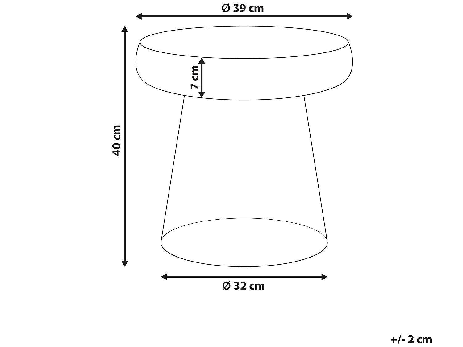 Table d'appoint CALDERA Verre Rouge
