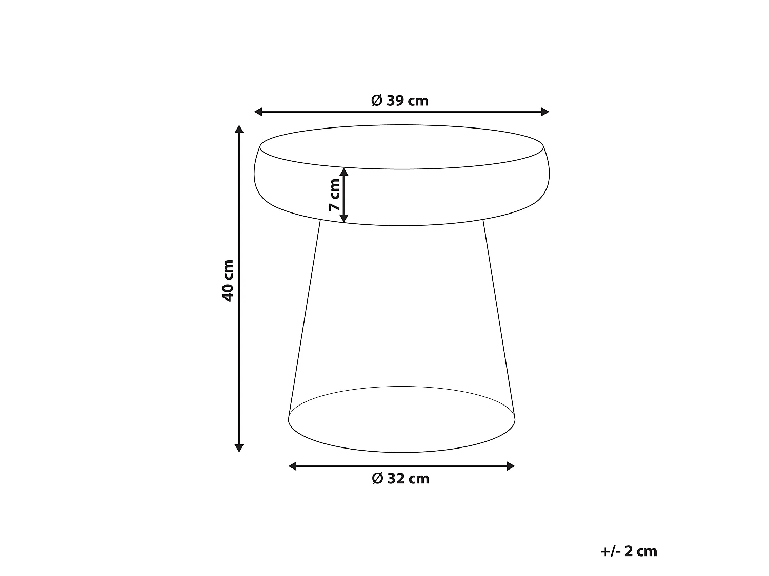 Table d'appoint CALDERA Verre Rouge
