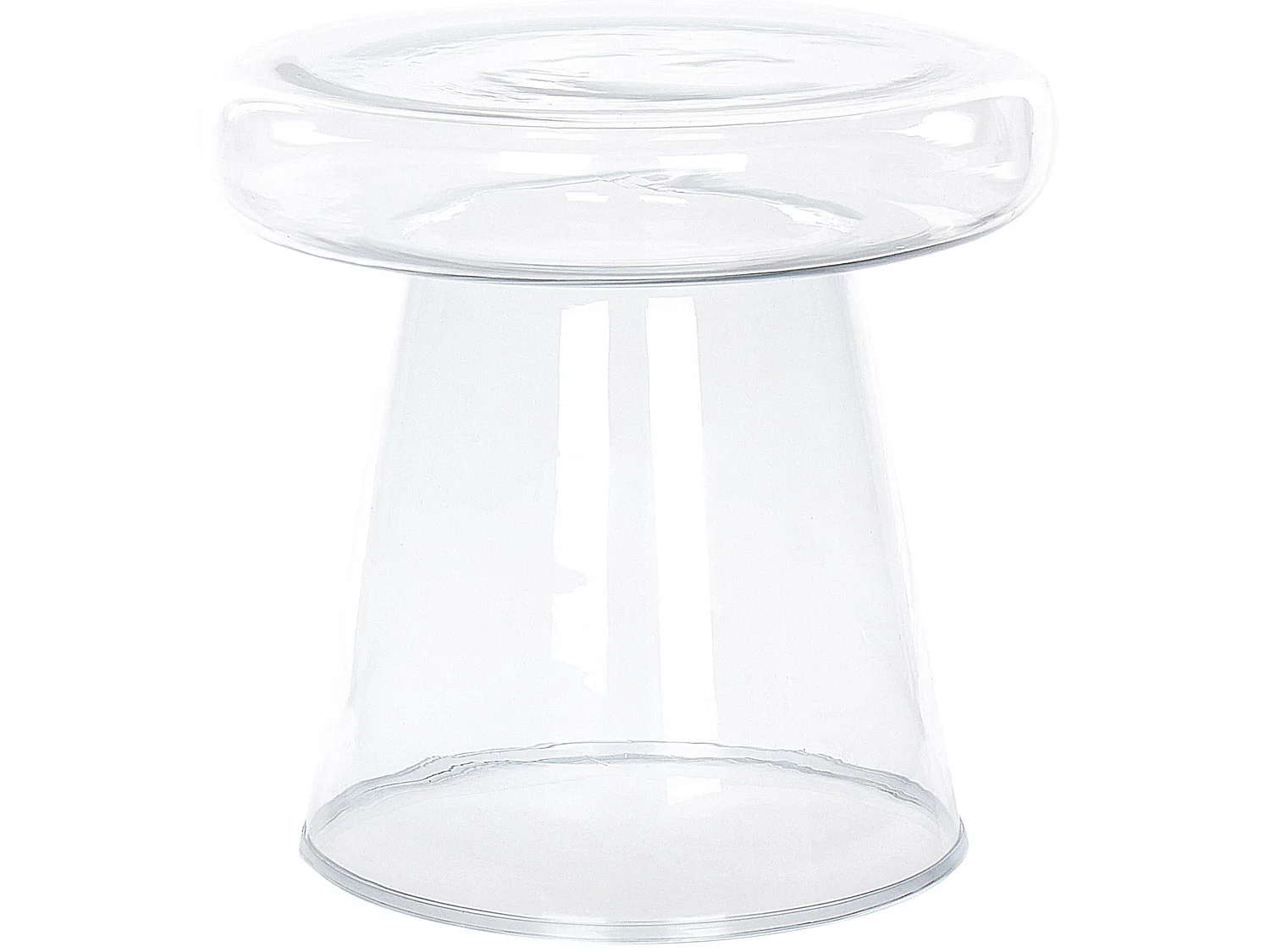 Beistelltisch Glas transparent rund 39cm Wohnzimmertisch Couchtisch Caldera