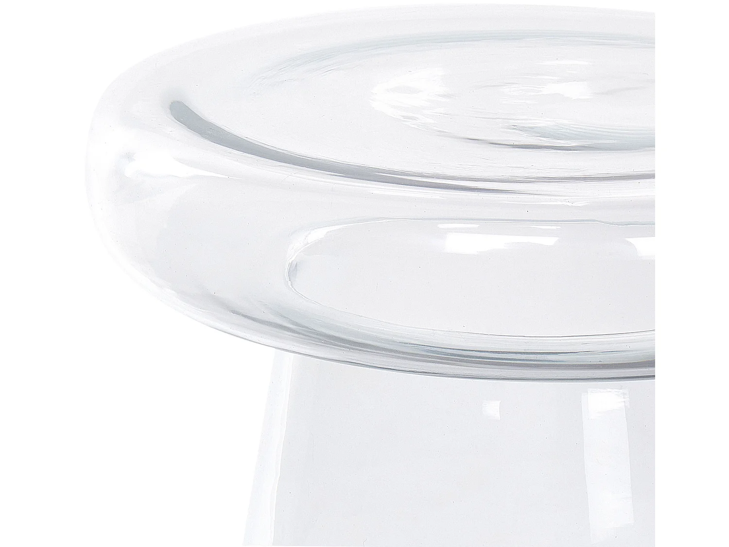 Beistelltisch Glas transparent rund 39cm Wohnzimmertisch Couchtisch Caldera