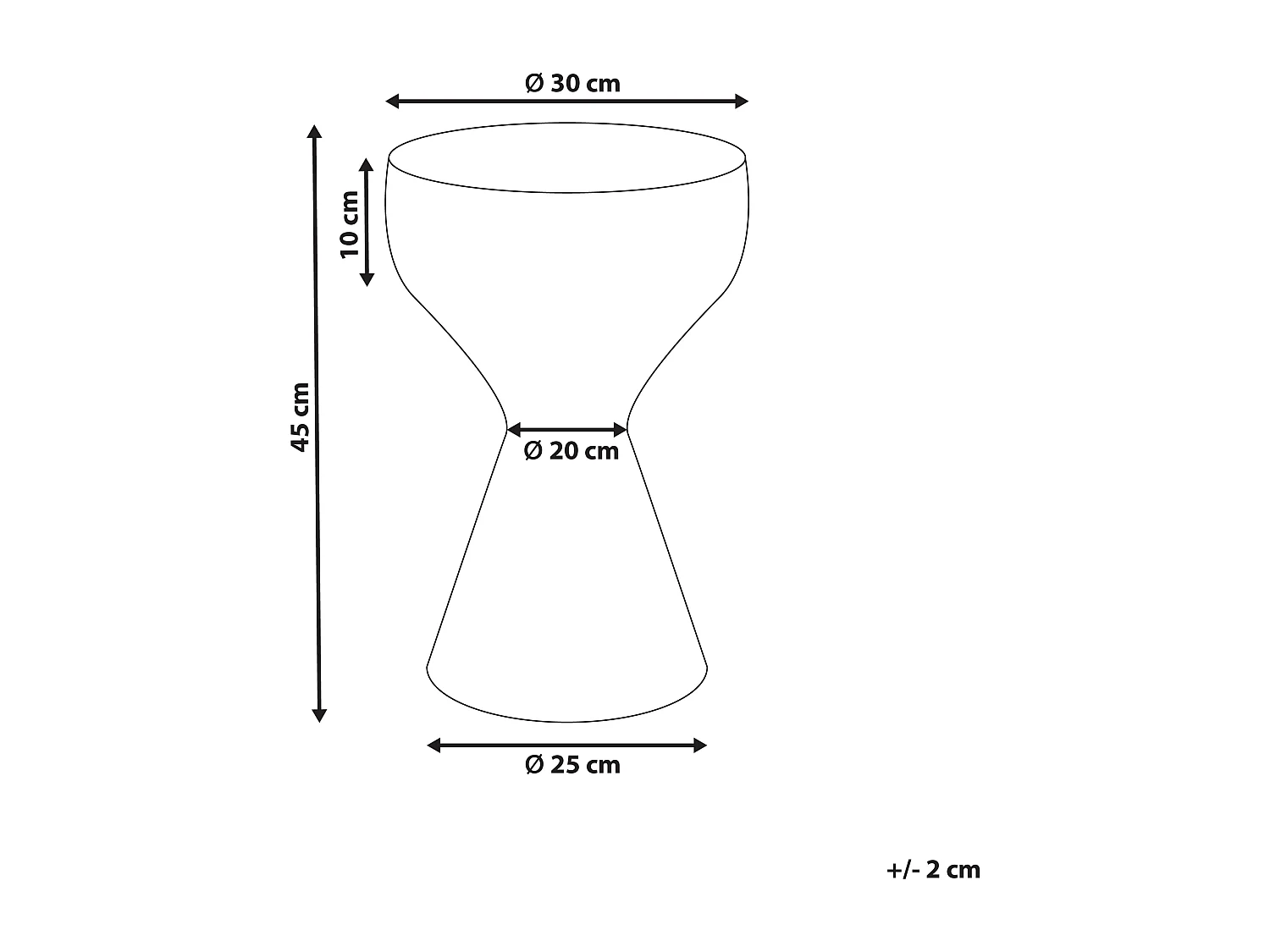 Beistelltisch Metall schwarz-weiß rund 30 cm Pilzform Wohnzimmertisch Tibito