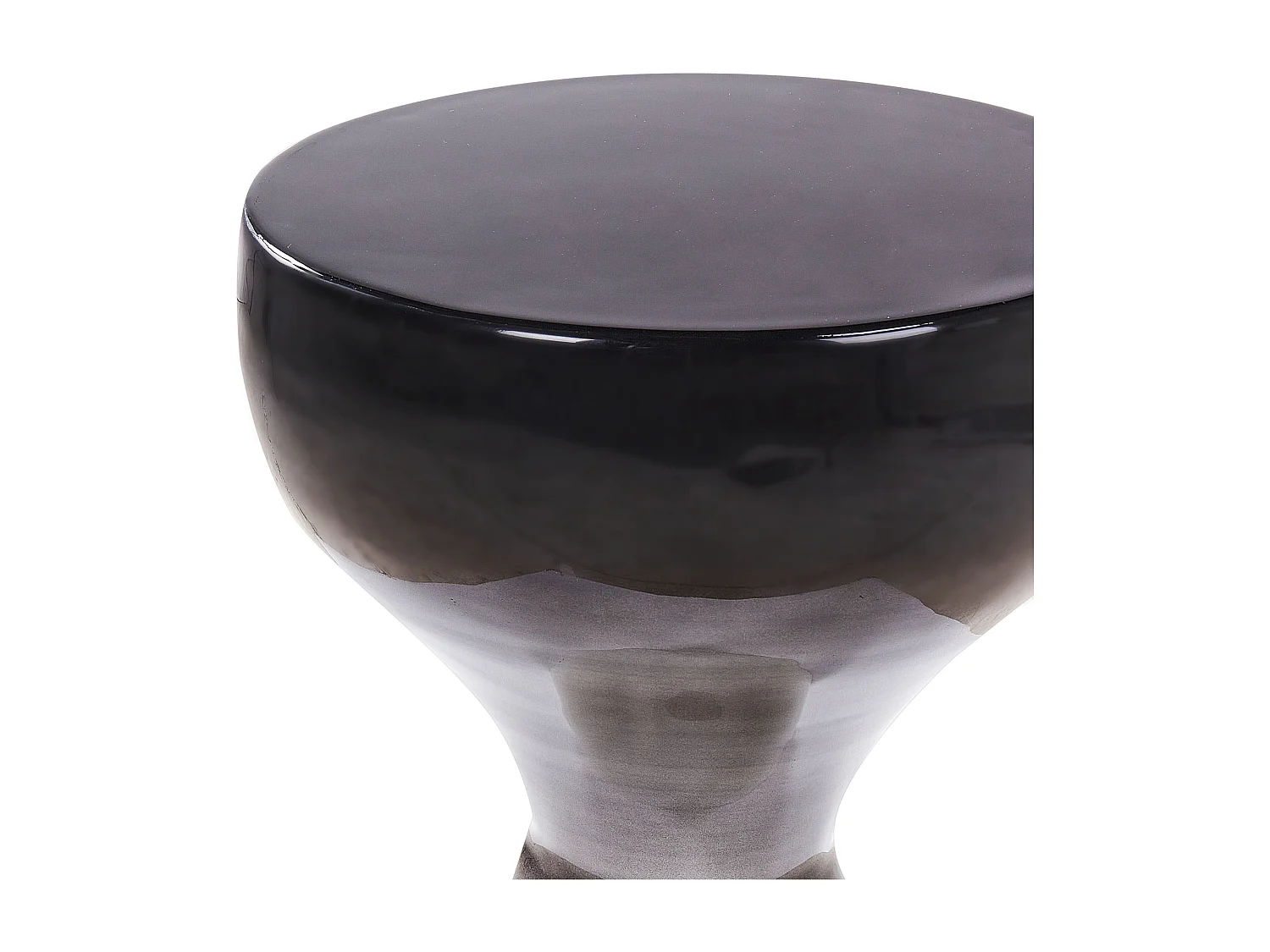 Beistelltisch Metall schwarz-weiß rund 30 cm Pilzform Wohnzimmertisch Tibito