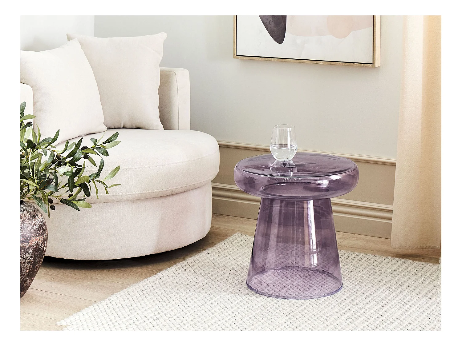 Table d'appoint CALDERA Verre Gris