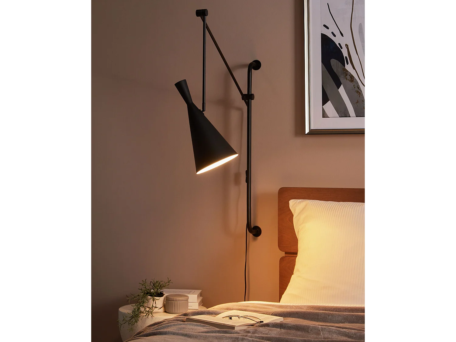 Wandlamp MARISA Verstelbaar Metaal Zwart