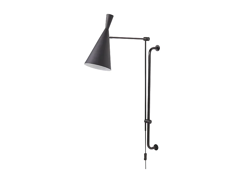 Wandlampe Metall schwarz mit Schalter Schirm u. Arm verstellbar Industrie Marisa