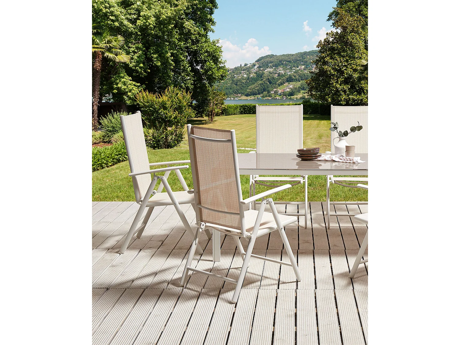 Set van 6 tuinstoelen CATANIA Metaal Beige