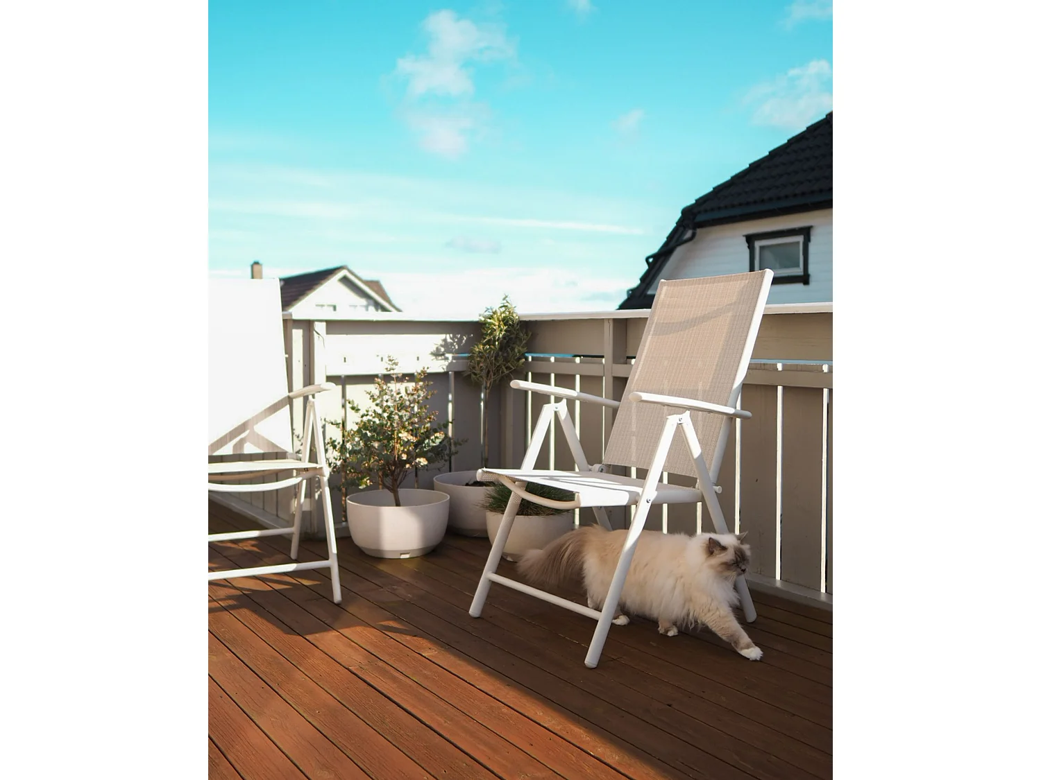 Set of 6 Garden Chairs CATANIA Metal Beige