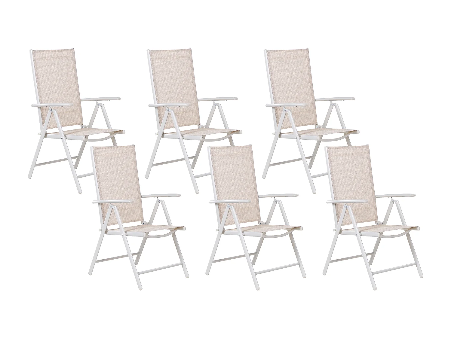 Set van 6 tuinstoelen CATANIA Metaal Beige