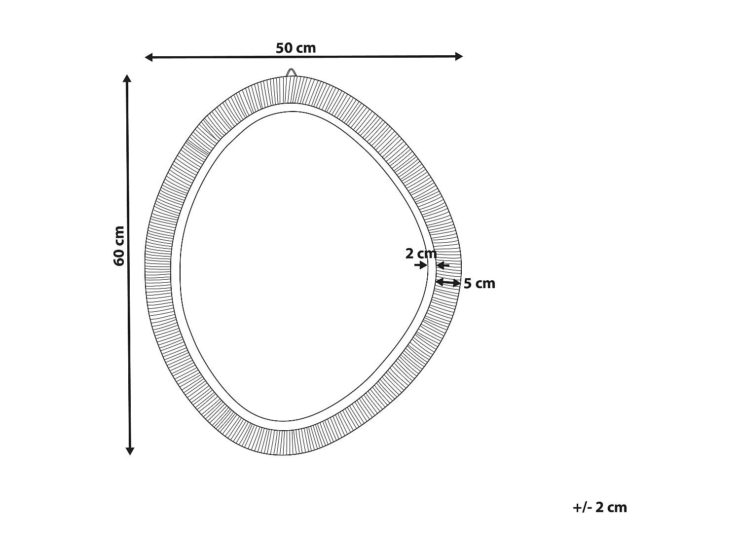 Wandspiegel ZAATARI 50 cm 60 cm Rattan Naturfarben