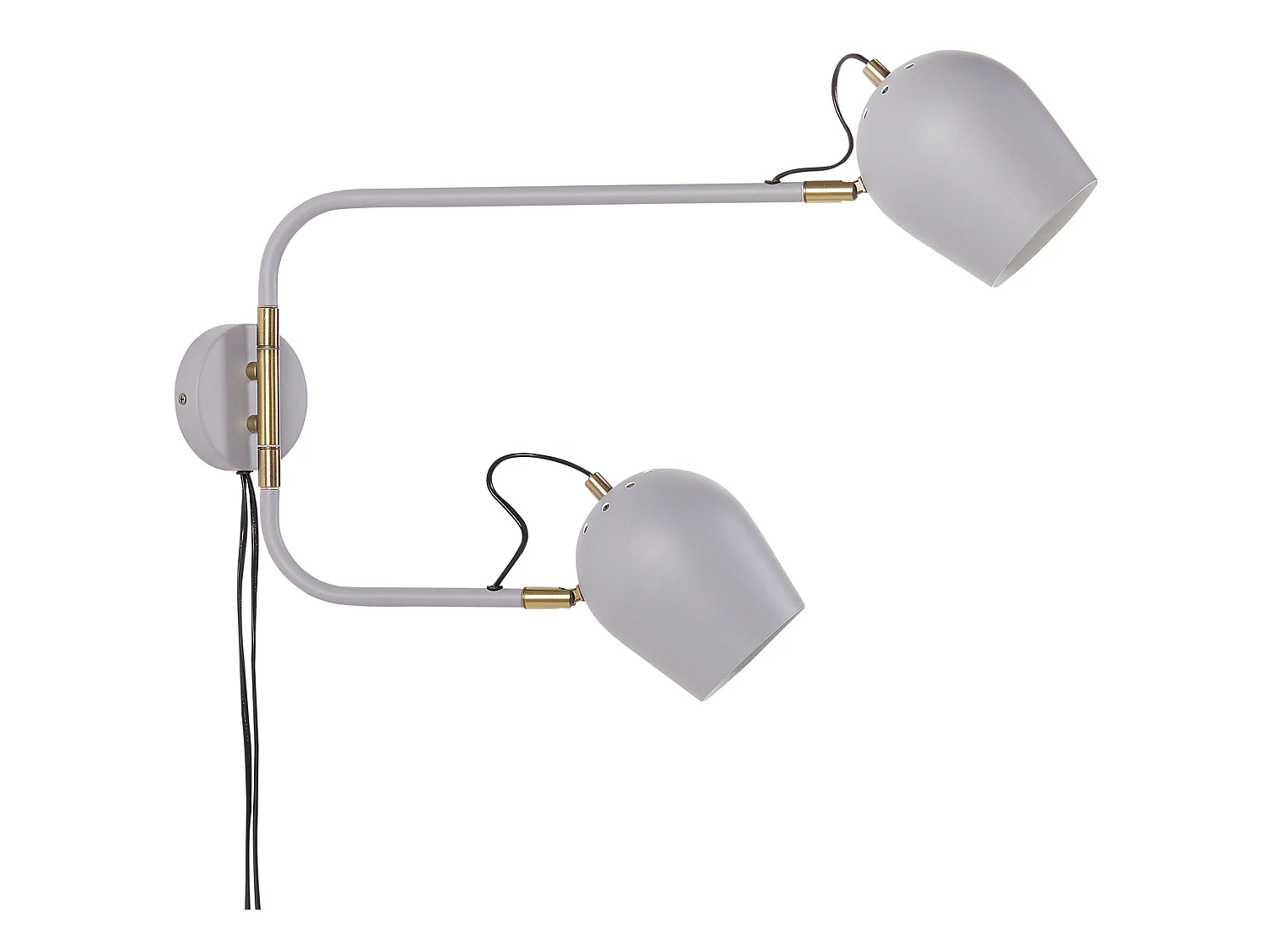 Wandlampe aus Eisen grau / messingfarben 2-flammig modern Wohnzimmer Estrella