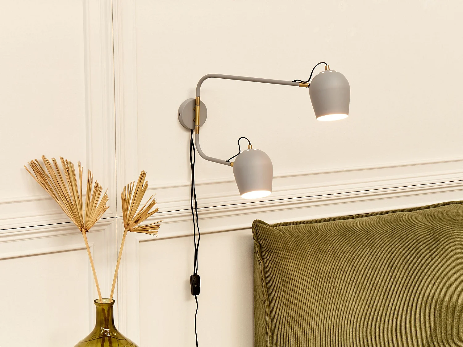 Lampe murale ESTRELLA Réglable Métal Gris clair