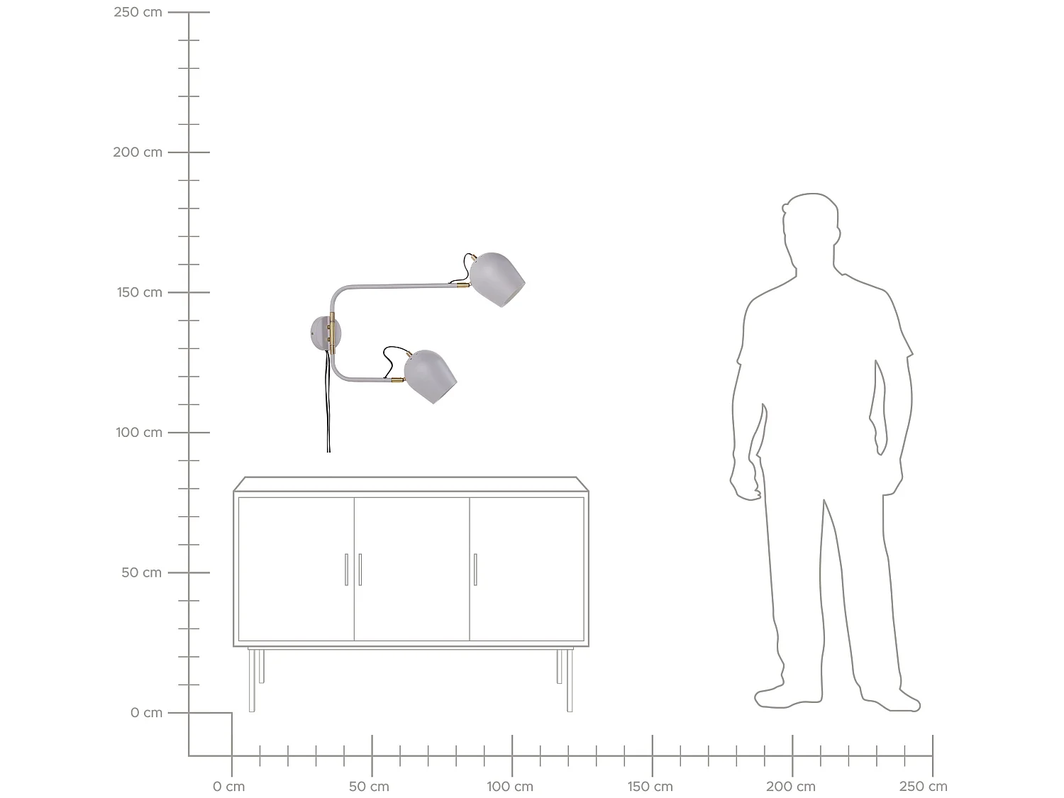 Lampe murale ESTRELLA Réglable Métal Gris clair