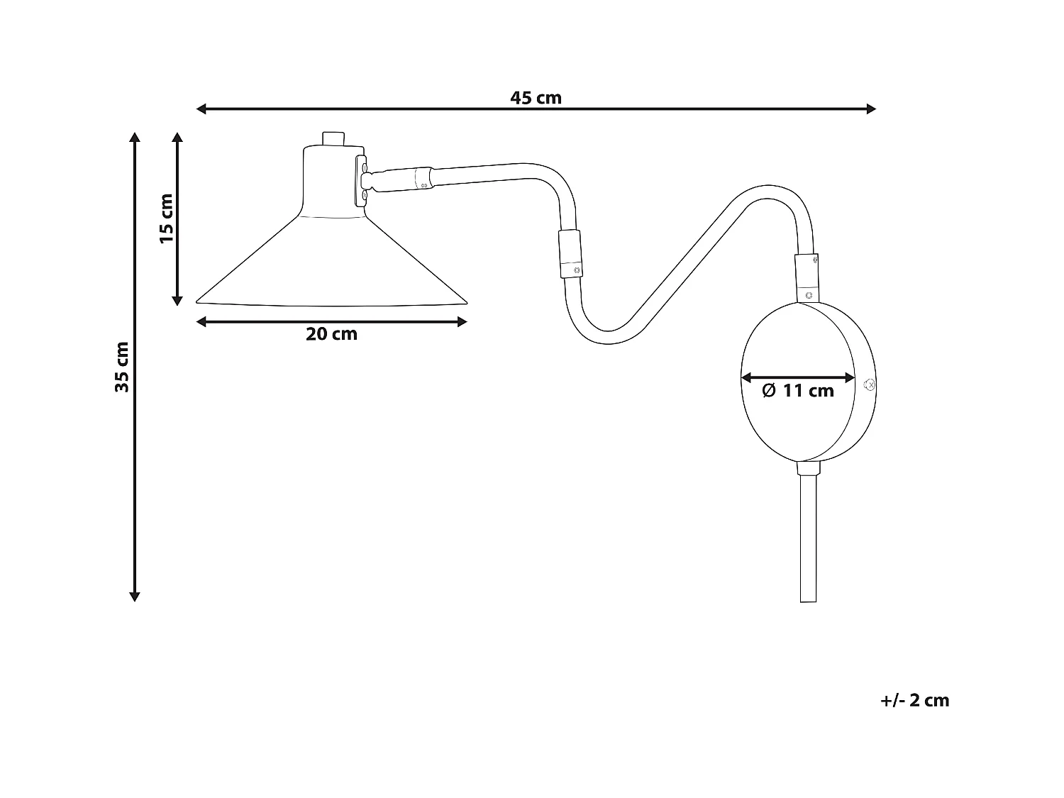 Lampe murale BALIEM Réglable Métal Blanc
