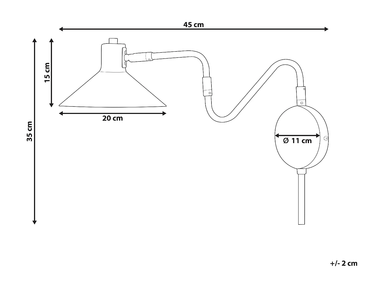 Lampe murale BALIEM Réglable Métal Blanc