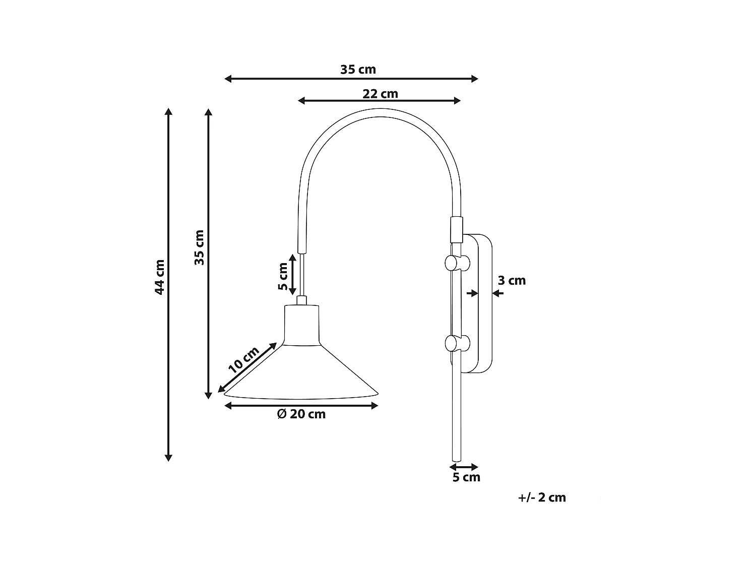 Lámpara de pared SISSA ajustable Metal Negro