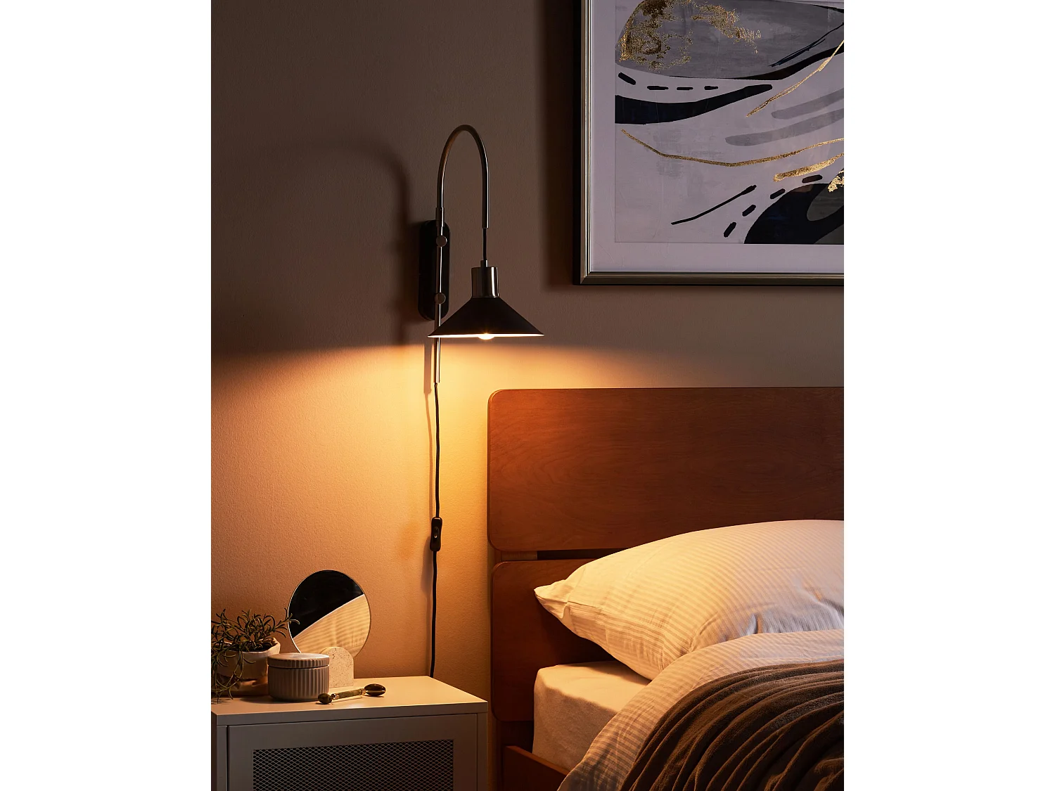 Lampe murale SISSA Réglable Métal Noir