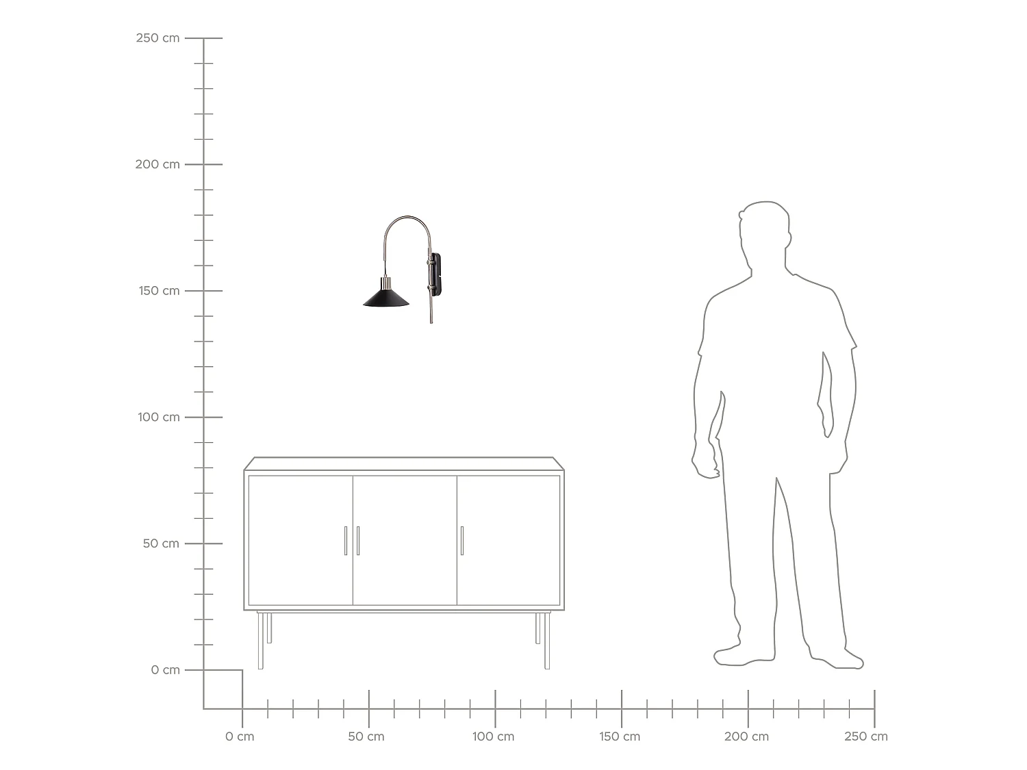Lampe murale SISSA Réglable Métal Noir
