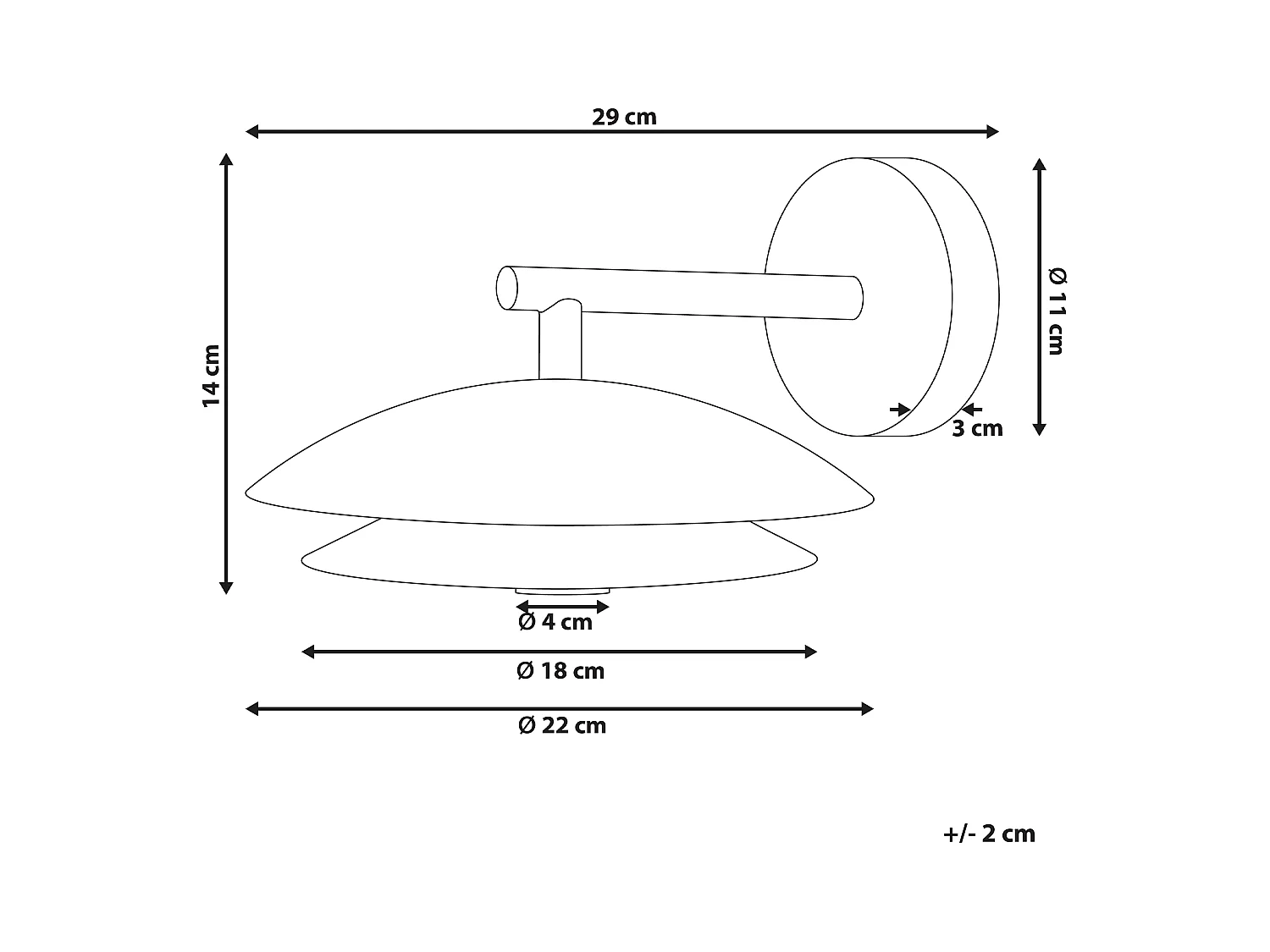 Wandleuchte Metall schwarz / gold Kegelform 1-flammig Glühbirnen-Optik Lasolo