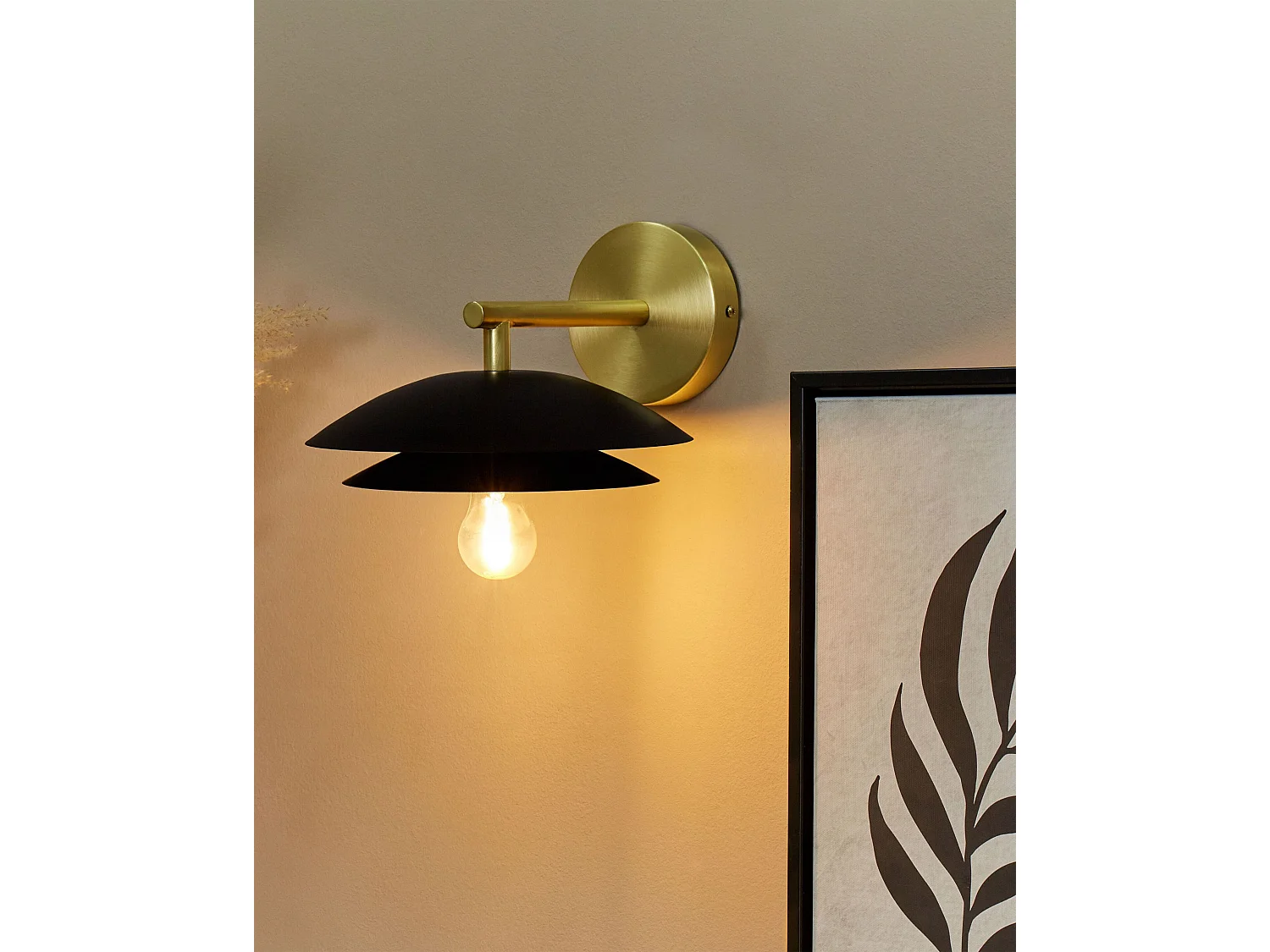 Wandlamp LASOLO Metaal Zwart