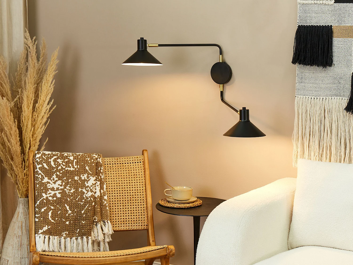 Lampe murale KADASSA Réglable Métal Noir