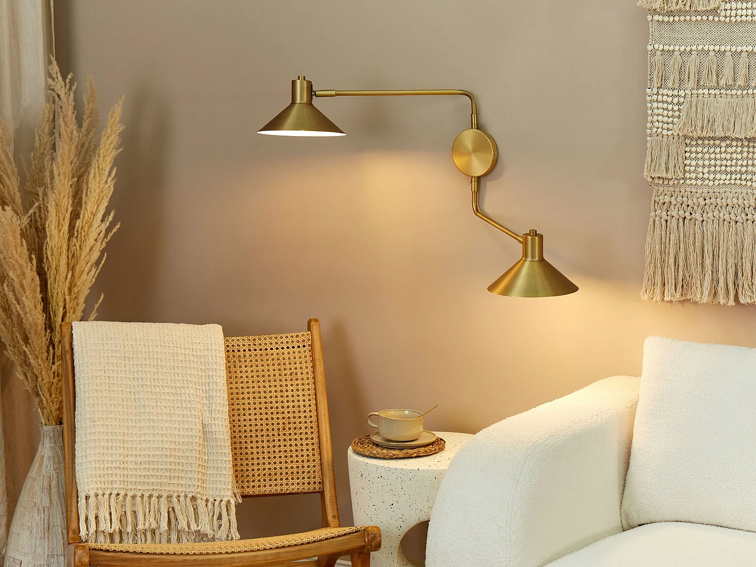 Lampe murale KADASSA Réglable Métal Doré