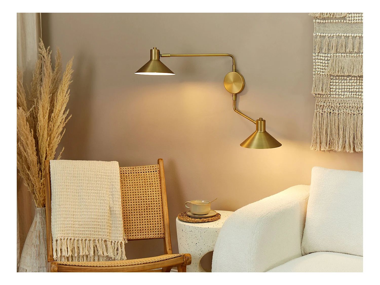 Wandlampe KADASSA verstellbar Metall Gold