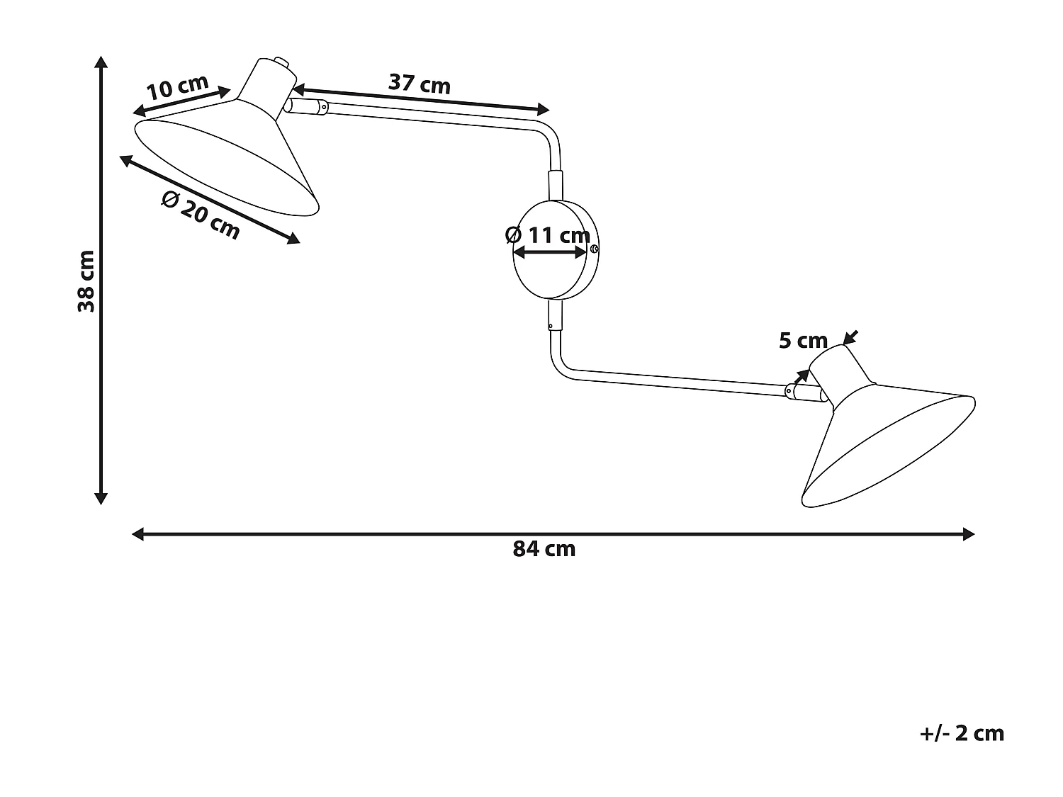 Wandlampe KADASSA verstellbar Metall Gold