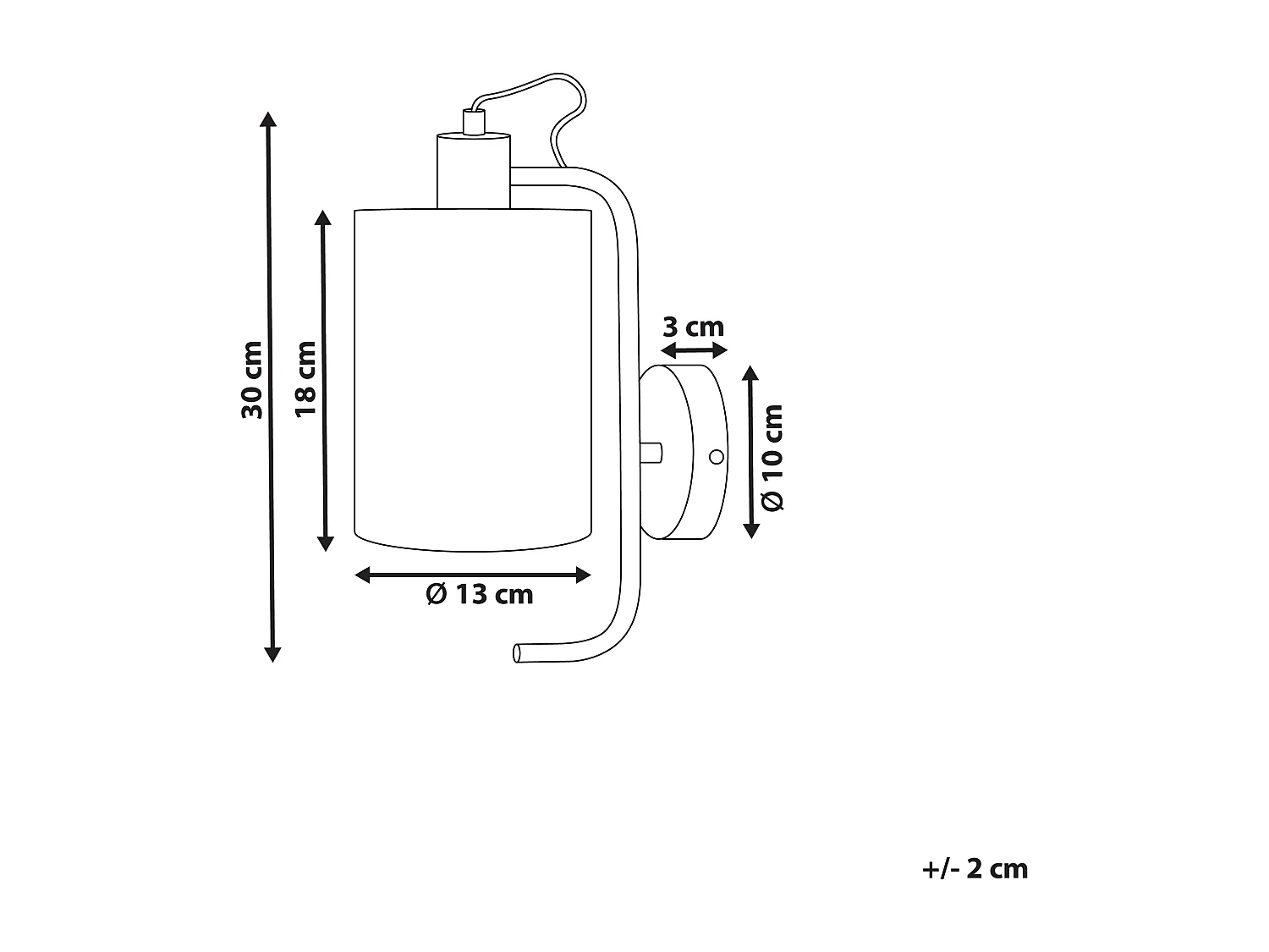 Lampe murale LIBERIA Métal Cuivré