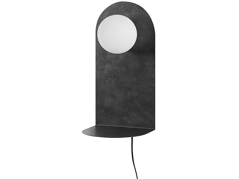 Wandlampe MAPI mit Ablage Metall Graphitgrau