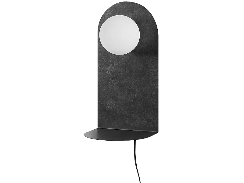 Wandlampe MAPI mit Ablage Metall Graphitgrau