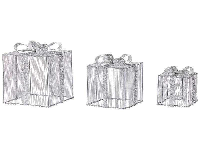 Décoration extérieure LED ARNES Cadeaux de Noël 25/20/15 cm Argenté