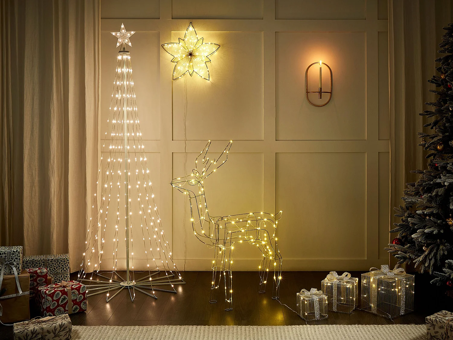 Décoration extérieure LED ARNES Cadeaux de Noël 25/20/15 cm Argenté