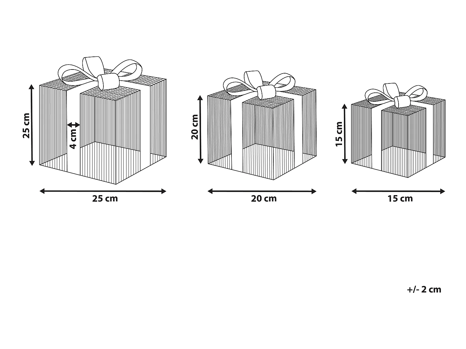 Décoration extérieure LED ARNES Cadeaux de Noël 25/20/15 cm Argenté