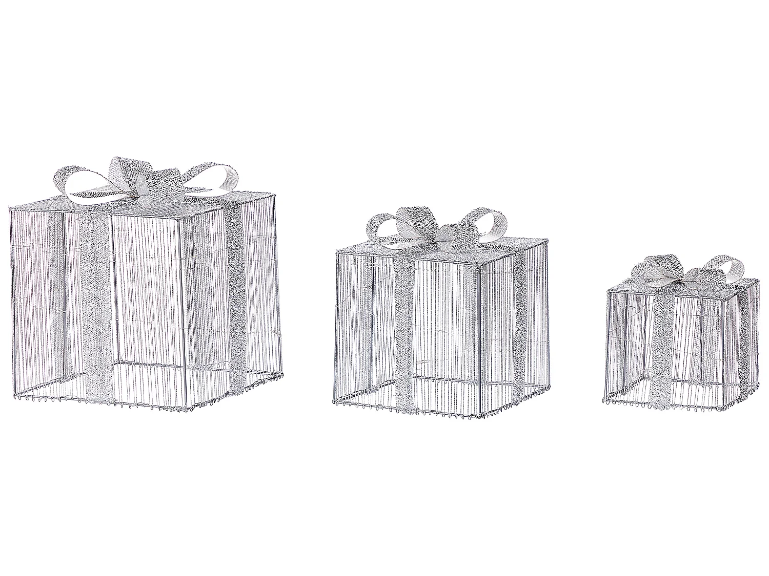 Décoration extérieure LED ARNES Cadeaux de Noël 25/20/15 cm Argenté