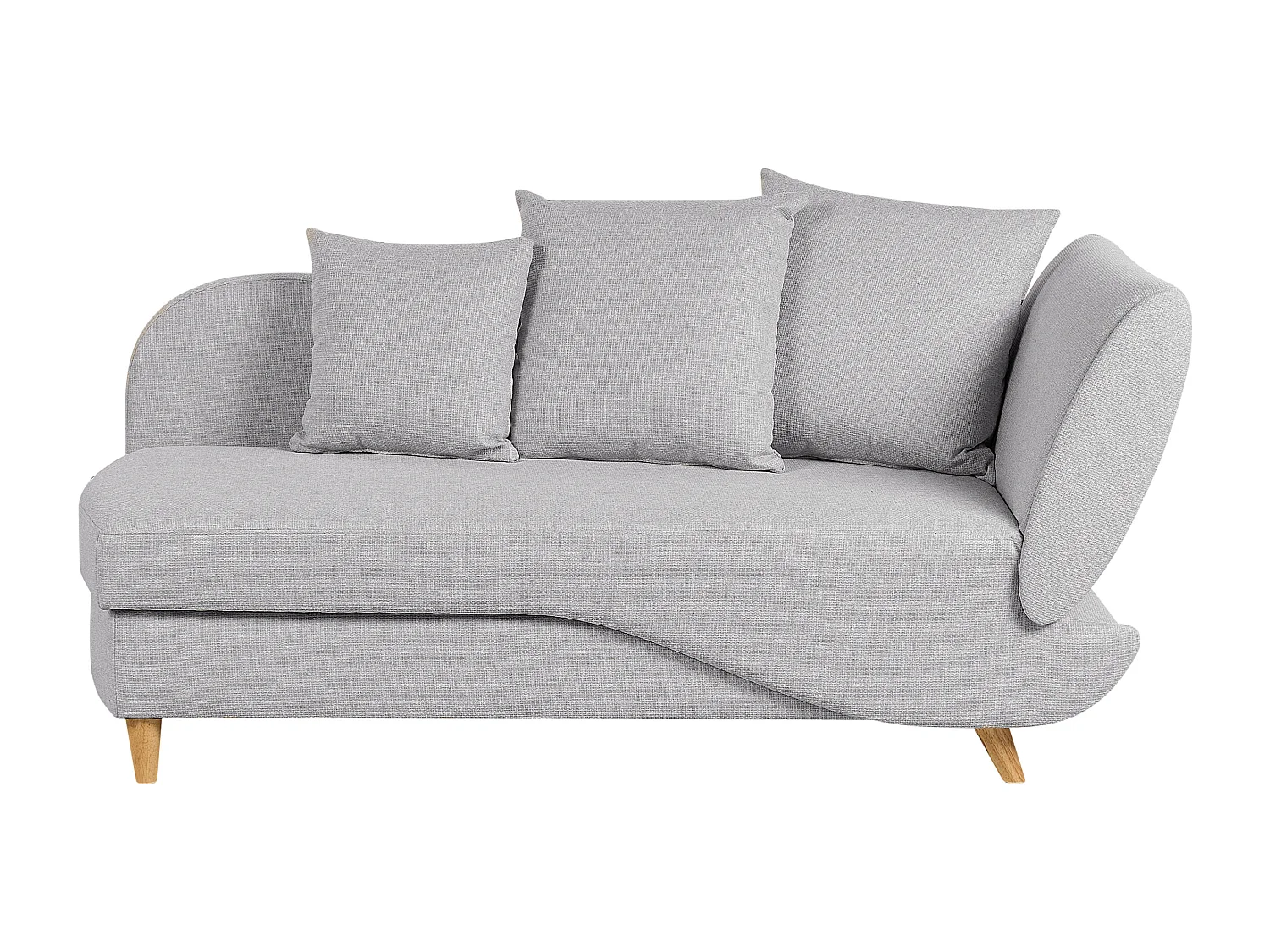 Chaise longue côté droit MERI Lin synthétique Gris clair avec rangement